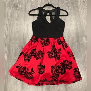 Crystal Doll Red and Black Mini Dress